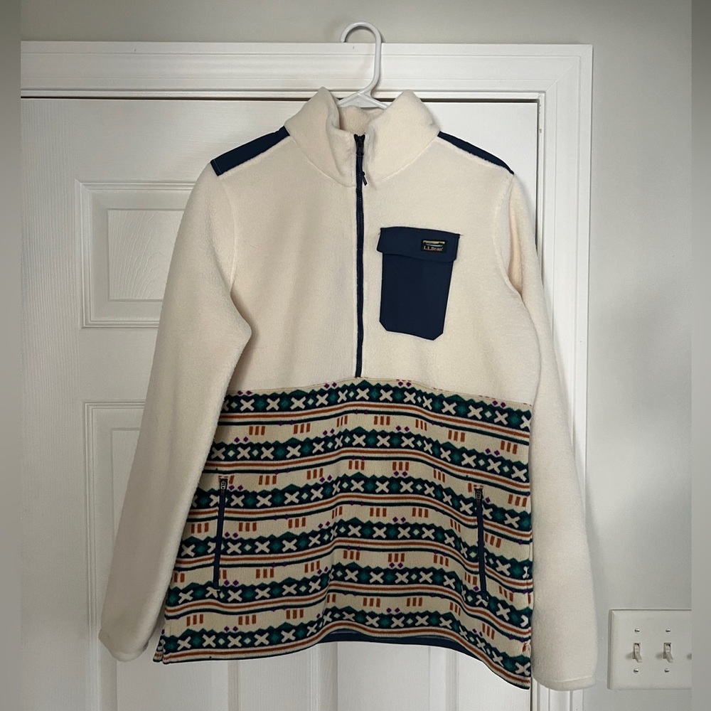 Women's L.L.Bean Sweater Fleece Sherpa Hybrid Pullover